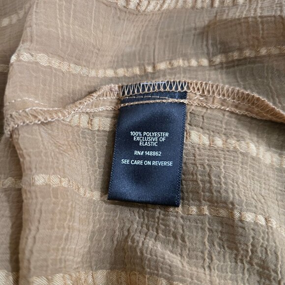 Torrid Sheer Peasant Blouse Top Women Size 3XL Brown Stripes Tie Boho Hippie - Picture 10 of 11